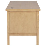 Vermes Home Office Collection - Writing Desk, 7-Drawer Computer Desk & Cabinet Bookcase with Power Outlets in Light Ash – view 10