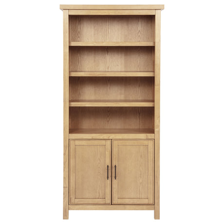 Vermes Home Office Collection - Writing Desk, 7-Drawer Computer Desk & Cabinet Bookcase with Power Outlets in Light Ash – view 11