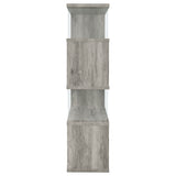 Emelle 63" Zigzag Bookshelf - Grey Driftwood Shelves with Clear Glass Side Panels – view 5