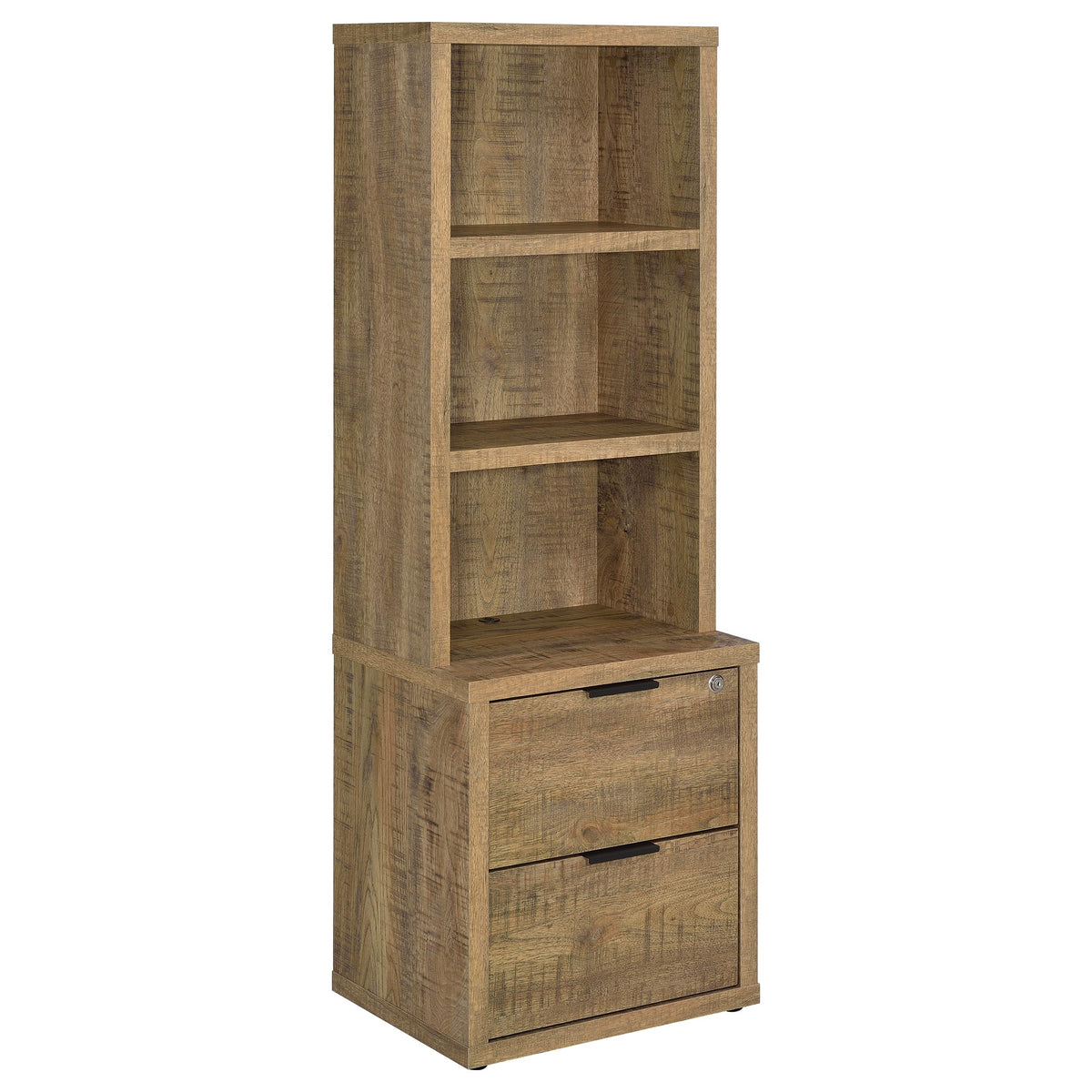Westpark 3-Shelf Bookcase with USB Charging & Locking Drawer - Mango Finish, Single or 3-Piece Wall Unit – view 17