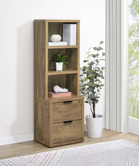 Westpark 3-Shelf Bookcase with USB Charging & Locking Drawer - Mango Finish, Single or 3-Piece Wall Unit – view 1
