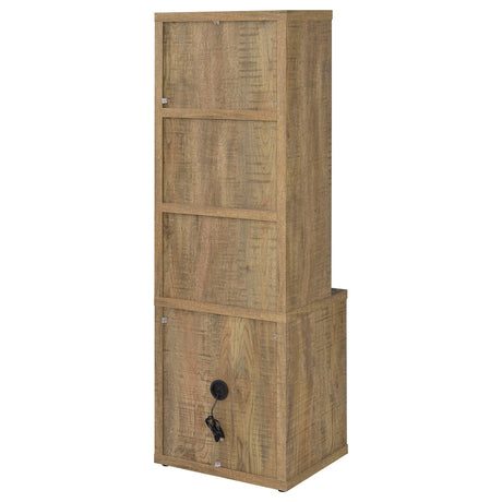 Westpark 3-Shelf Bookcase with USB Charging & Locking Drawer - Mango Finish, Single or 3-Piece Wall Unit – view 9