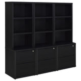 Westpark Bookcase with USB Charging & Locking Drawer - Black Oak, Single or 3-Piece Wall Unit – view 16
