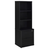 Westpark Bookcase with USB Charging & Locking Drawer - Black Oak, Single or 3-Piece Wall Unit – view 17
