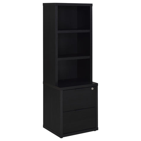 Westpark Bookcase with USB Charging & Locking Drawer - Black Oak, Single or 3-Piece Wall Unit – view 17