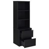 Westpark Bookcase with USB Charging & Locking Drawer - Black Oak, Single or 3-Piece Wall Unit – view 4