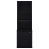Westpark Bookcase with USB Charging & Locking Drawer - Black Oak, Single or 3-Piece Wall Unit – view 5