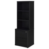 Westpark Bookcase with USB Charging & Locking Drawer - Black Oak, Single or 3-Piece Wall Unit – view 6