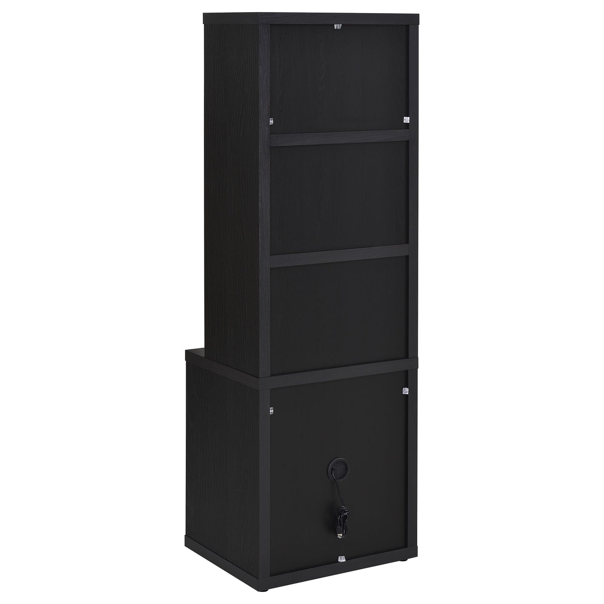 Westpark Bookcase with USB Charging & Locking Drawer - Black Oak, Single or 3-Piece Wall Unit – view 8