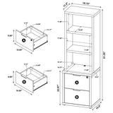 Westpark Bookcase with USB Charging & Locking Drawer - Black Oak, Single or 3-Piece Wall Unit – view 14