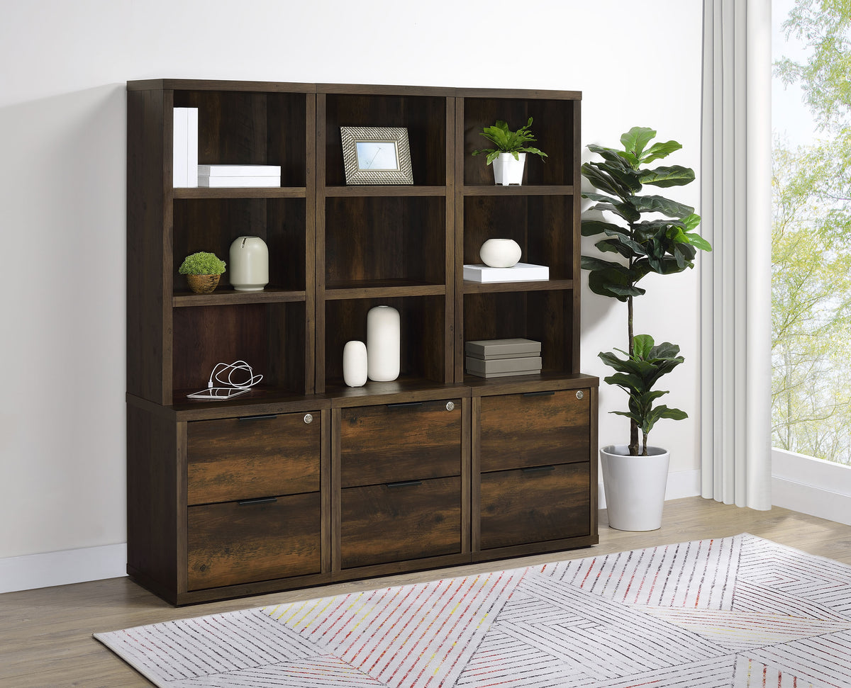Westpark Bookcase with USB Charging & Locking Drawer - 3pcs- Wall Unit (3 Bookcases)