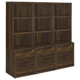 Westpark Bookcase with USB Charging & Locking Drawer - Single or 3-Piece Wall Unit in Dark Pine – view 16