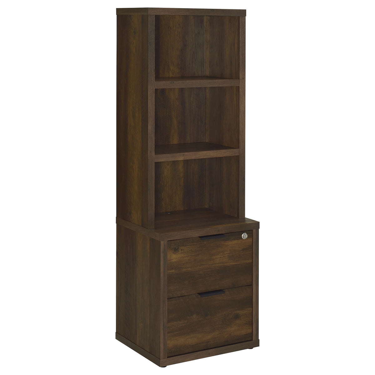 Westpark Bookcase with USB Charging & Locking Drawer - Single or 3-Piece Wall Unit in Dark Pine – view 17