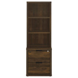 Westpark Bookcase with USB Charging & Locking Drawer - Single or 3-Piece Wall Unit in Dark Pine – view 19