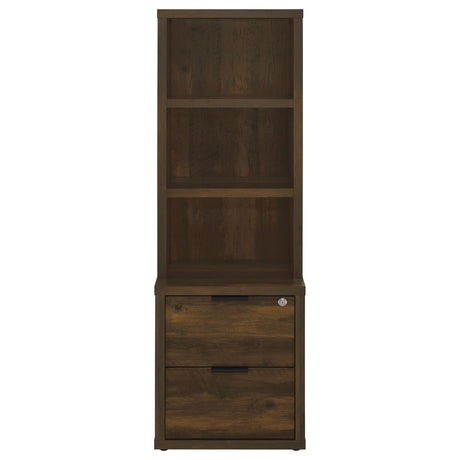 Westpark Bookcase with USB Charging & Locking Drawer - Single or 3-Piece Wall Unit in Dark Pine – view 19