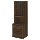 Westpark Bookcase with USB Charging & Locking Drawer - Single or 3-Piece Wall Unit in Dark Pine – view 20
