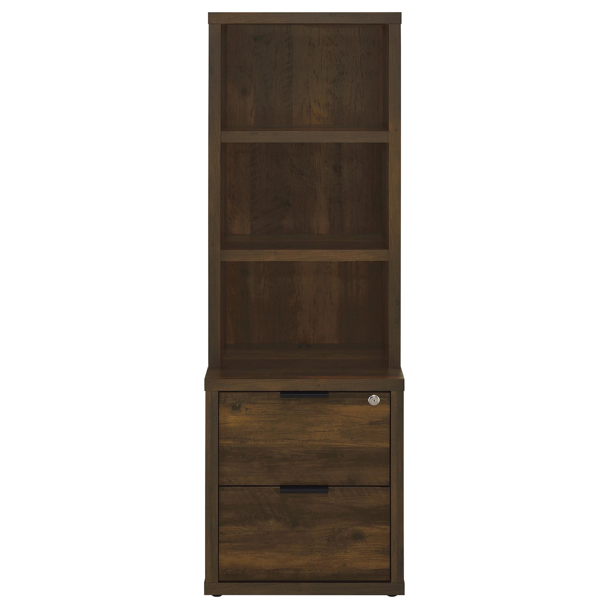 Westpark Bookcase with USB Charging & Locking Drawer - Single or 3-Piece Wall Unit in Dark Pine – view 5