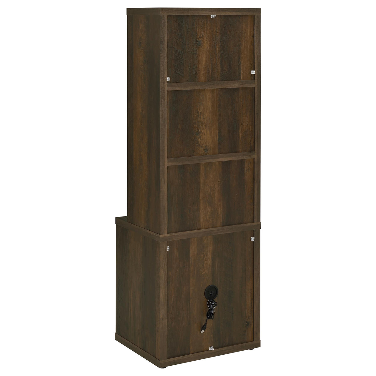Westpark Bookcase with USB Charging & Locking Drawer - Single or 3-Piece Wall Unit in Dark Pine – view 8