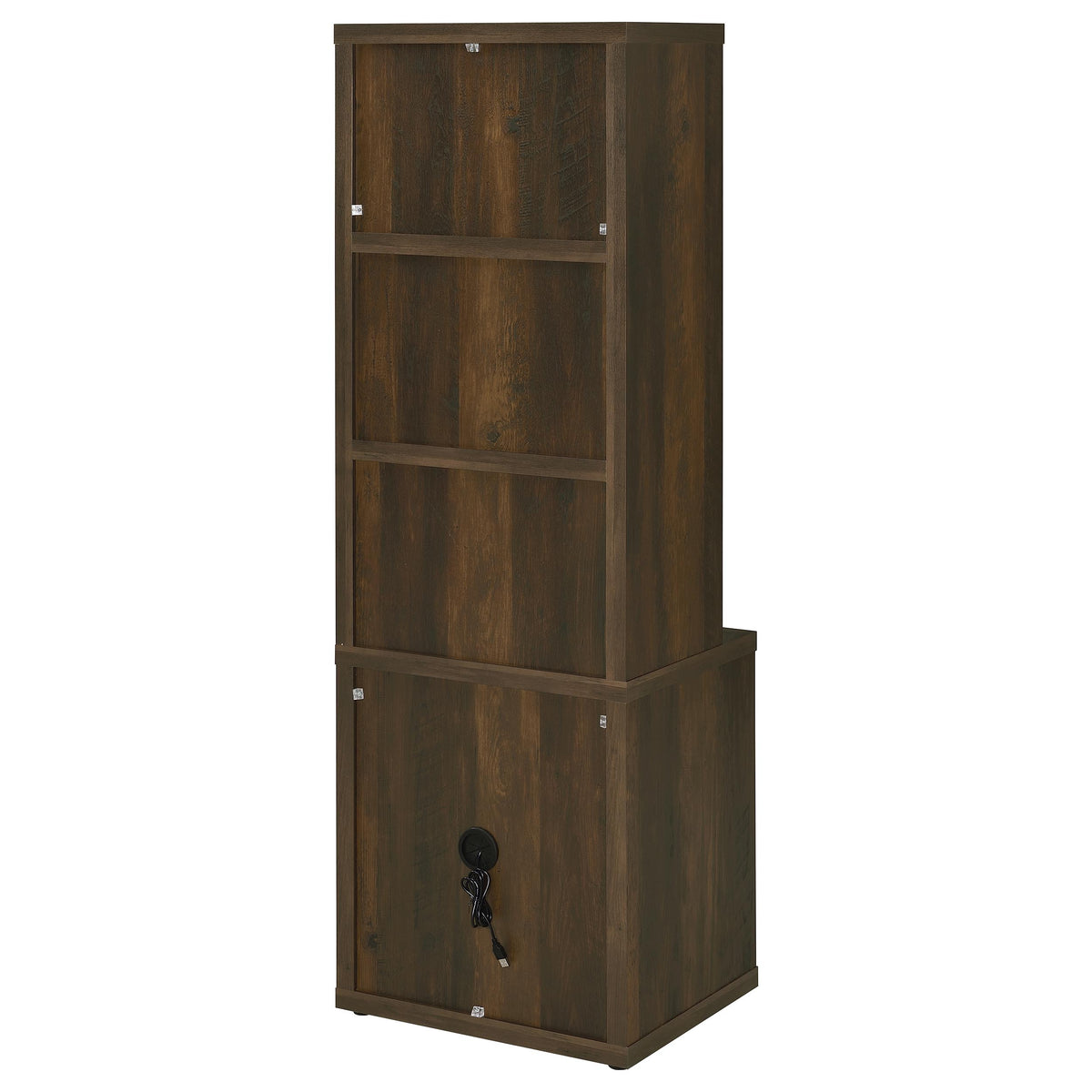 Westpark Bookcase with USB Charging & Locking Drawer - Single or 3-Piece Wall Unit in Dark Pine – view 9