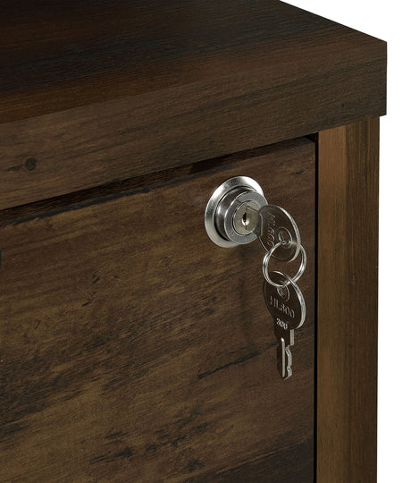 Westpark Bookcase with USB Charging & Locking Drawer - Single or 3-Piece Wall Unit in Dark Pine – view 11