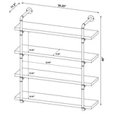 Elmcrest 39" 4-Shelf Wall Bookshelf - Industrial Black Pipe Frame in Rustic Oak – view 8