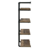 Elmcrest 24" 4-Shelf Wall Bookshelf - Industrial Pipe Frame in Rustic Oak & Black – view 5