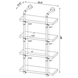 Elmcrest 24" 4-Shelf Wall Bookshelf - Industrial Pipe Frame in Rustic Oak & Black – view 11