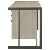 Loomis Home Office - 60" 4-Drawer Computer Desk, File Cabinet & 72" Bookshelf in Whitewashed Grey – view 9