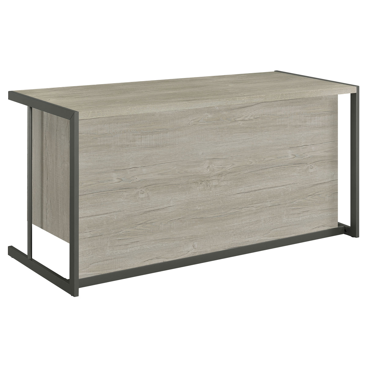 Loomis Home Office - 60" 4-Drawer Computer Desk, File Cabinet & 72" Bookshelf in Whitewashed Grey – view 10