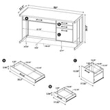 Loomis Home Office - 60" 4-Drawer Computer Desk, File Cabinet & 72" Bookshelf in Whitewashed Grey – view 14