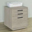 Loomis Home Office - 60" 4-Drawer Computer Desk, File Cabinet & 72" Bookshelf in Whitewashed Grey – view 2