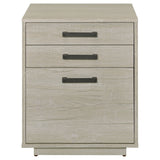 Loomis Home Office - 60" 4-Drawer Computer Desk, File Cabinet & 72" Bookshelf in Whitewashed Grey – view 19