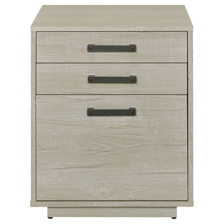 Loomis Home Office - 60" 4-Drawer Computer Desk, File Cabinet & 72" Bookshelf in Whitewashed Grey – view 19