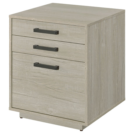 Loomis Home Office - 60" 4-Drawer Computer Desk, File Cabinet & 72" Bookshelf in Whitewashed Grey – view 20