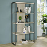 Loomis Home Office - 60" 4-Drawer Computer Desk, File Cabinet & 72" Bookshelf in Whitewashed Grey - lifestyle