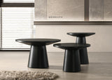 Terra 22" Round Pedestal End Table in Ebony Black - angle view