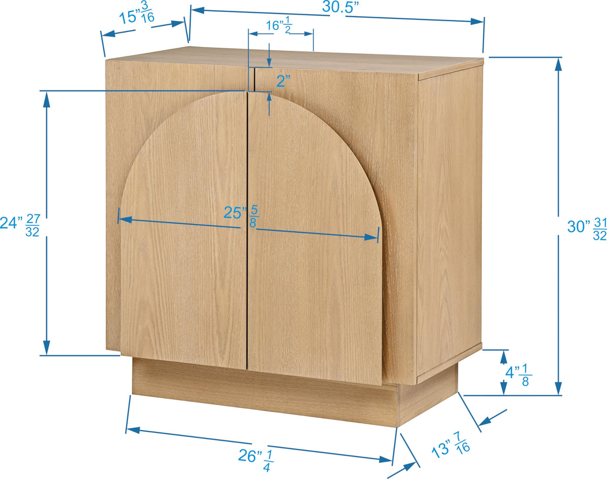 Questa 2-Door Cabinet in Light Oak