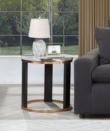 Tvano 24" Round End Table in Icelandic Ivory - front view