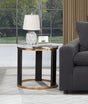 Tvano 24" Round End Table in Icelandic Ivory - front view