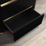 Trandell 51" High Modern Glam Faux Marble Top 5-Drawer Chest - front view