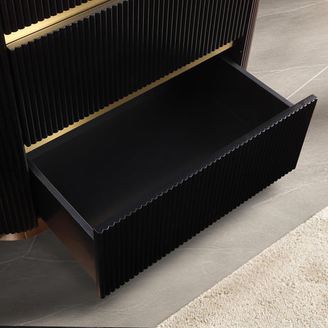 Trandell 51" High Modern Glam Faux Marble Top 5-Drawer Chest - front view