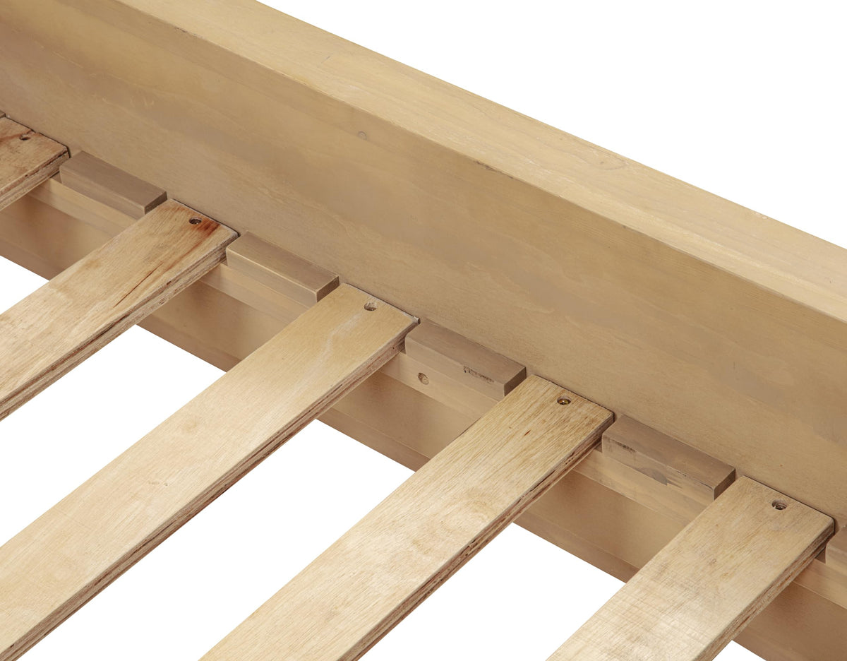 Quintet 84" Long Modern Fluted Platform California King Bed Frame in Light Oak - angle view