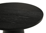 Terra 22" Round Pedestal End Table in Ebony Black - detail view