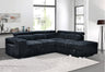 A matching set of reclining sofa and loveseat in a transitional living room.