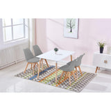 Giselle Mid-Century 5 Pcs Dining Set 5-Piece in Black - front view