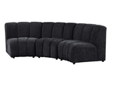 Sullessa Modern Modular Armless Living Room Chair in Black - back view