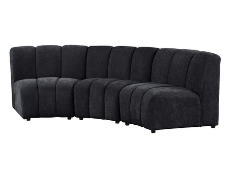 Sullessa Modern Modular Armless Living Room Chair in Black - back view