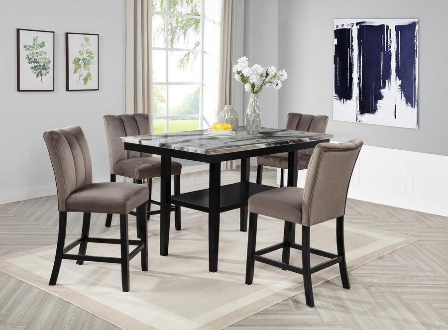 Sheridan 60" Transitional Counter Height Dining Table - Black