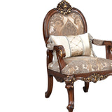 Madelyn 30" Traditional Regal Arm Chair, Ornate Carved Cabriole Legs in Cherry Finish - angle view