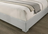 Velasca 83" Queen Bed Frame, Fabric Channel Tufted Headboard in Dark Gray/Light Gray - back view